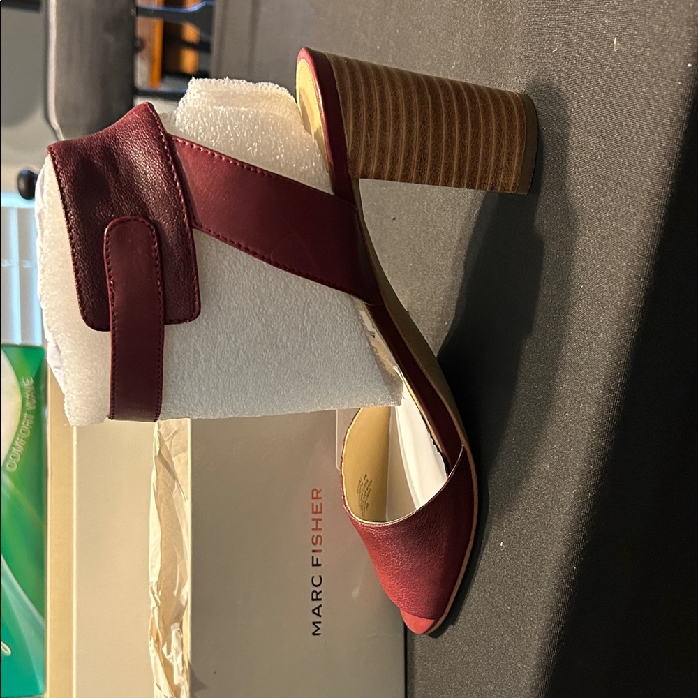 Marc Fisher Burgundy Heeled Sandals